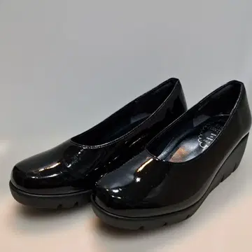 [ 미사용 ] FIRST CONTACT 블랙 웨지 힐 22.5cm 일본제