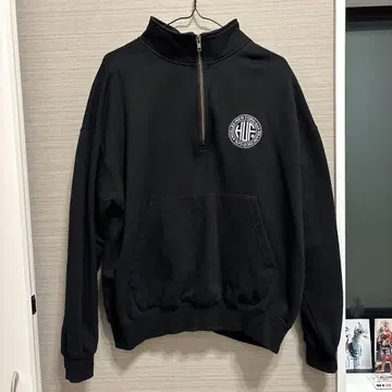 HUF 하프 지퍼 맨투맨