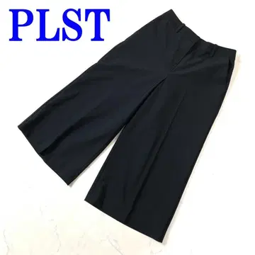 PLST 플라스테 7부 기장 팬츠 블랙 폴리에스테르 S C3108