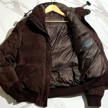 [ 새상품급/L 상당 ] 백 크러쉬 스웨이드 다운 자켓 브라운 계열