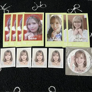 =LOVE 이코러브 모로하시 사나 미니 포토 카드 ID 사진 캔뱃지 세트