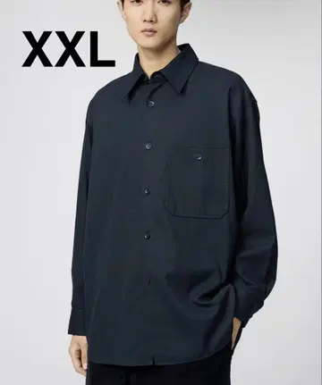 UNIQLO U 트윌 워크 오버사이즈 셔츠 네이비 XXL