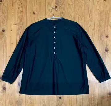 스틸 에콘포르 긴팔 스탠드 카라 블라우스 블랙 일본제