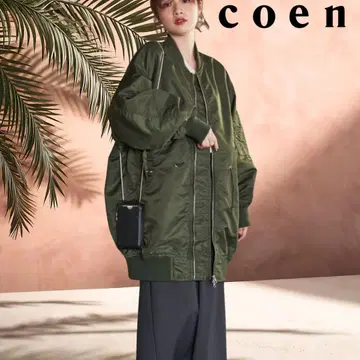 coen 롱 MA-1 아우터 블루종 카키 코엔