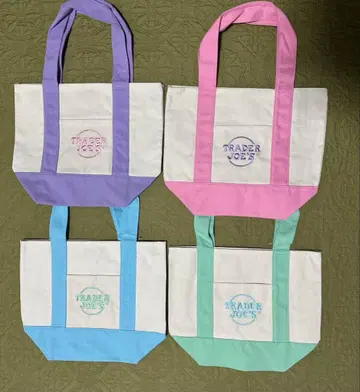 TRADER JOE'S 파스텔 토트백 세트 (4개)