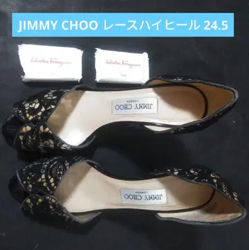 지미추 블랙 레이스 하이힐