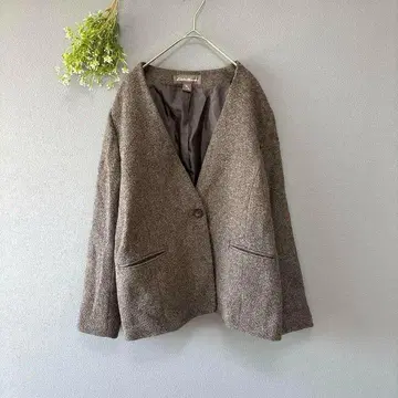 에디 바우어 [M] 고급 내추럴 럭셔리 울 블렌드 숏 기장 자켓