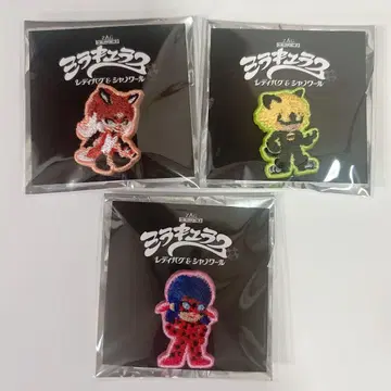 미라큘러스 블라인드 자수 핑 배지 3개 세트 레이디버그 샤 노와르