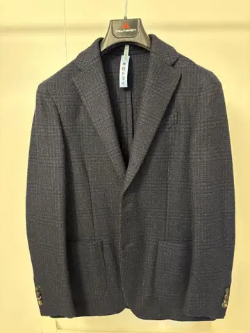 LARDINI 네이비 자켓 글렌체크 플란넬 46 사이즈