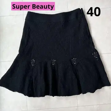 슈퍼 뷰티 울 플레어 스커트 40 가을/겨울 무릎 기장 ML
