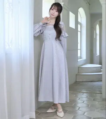 Rosemuse Lace switching jacquard dress