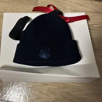 메종 키츠네 네이비 니트 모자