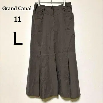 그랜드 캐널 Grand Canal 롱 플레어 스커트 브라운 11
