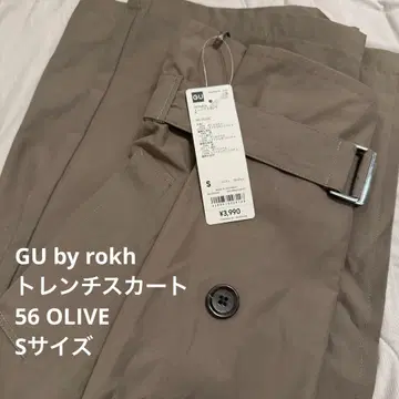 미사용 새상품 GU by rokh 트렌치 스커트 지유 로크 S 올리브