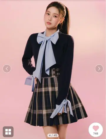 SNIDEL 스나이델 플리츠 스커트 쇼츠 네이비 NVY 1 사이즈