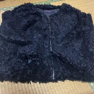 블랙 퍼풍 가디건