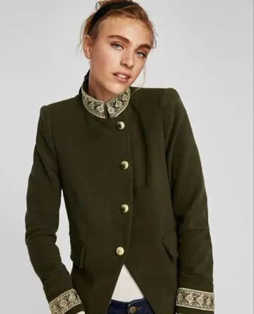 ZARA 벨벳 나폴레옹 자켓 S