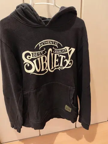 Subciety 후드 부착 후드티 블랙