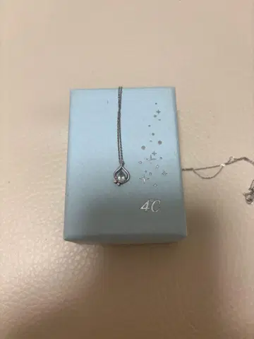 4C 하트형 아쿠아 마린 실버 목걸이