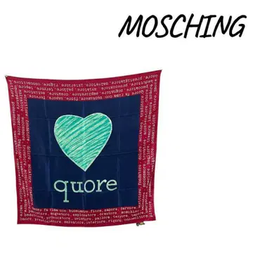 [ 새상품급 ] MOSCHINO 하트 프린트 스카프