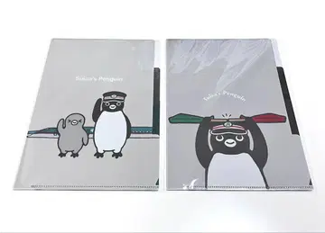 Suica 펭귄 출발 진행 연결 3포켓 A5 클리어 파일 세트
