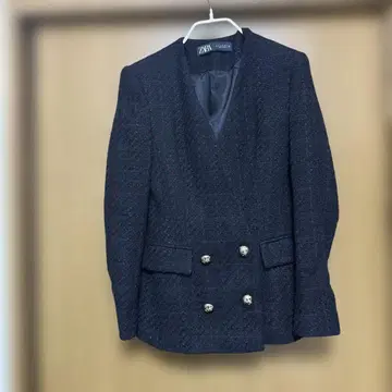 ZARA 트위드 자켓 블랙