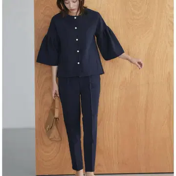 [ 새상품 ] 펄 버튼 자켓 셋업