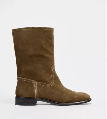 ZARA 36 스플릿 스웨이드 마감 플랫 플랫폼 하이컷 스니커즈