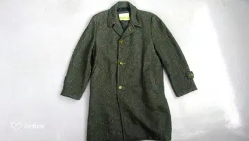 Harris Tweed 70s 울 코트 모스그린