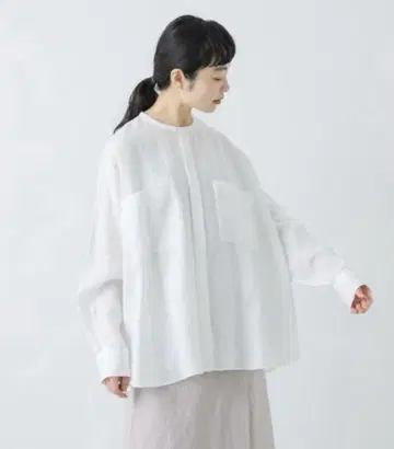 카구레 린넨 W 포켓 와이드 셔츠