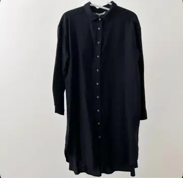 클레어데리스 울 혼방 카라 부착 롱 셔츠