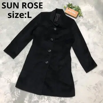 [ SUN ROSE ] 블랙 스웨이드풍 롱 코트 L 사이즈