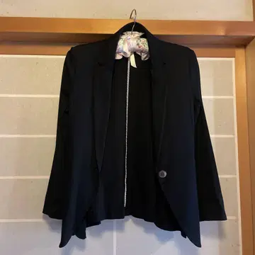 블랙 스트레치 테일러드 자켓