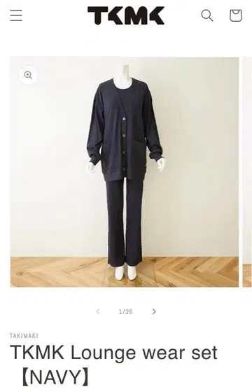 TKMK 라운지 웨어 세트 [ NAVY ] 사이즈 1