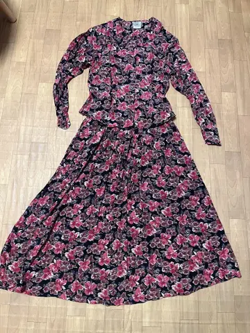 초레어 Laura Ashley 꽃무늬 셋업 UK 12 빈티지
