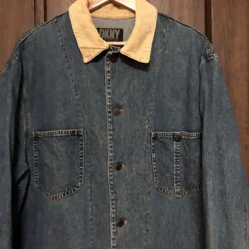 90s DNKY 데님 커버올 M 인디고 코듀로이 T백