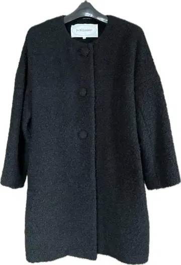 J&M DAVIDSON 블랙 노카라 코트