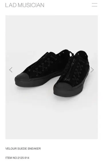 LAD MUSICIAN VELOUR SUEDE SNEAKER 블랙