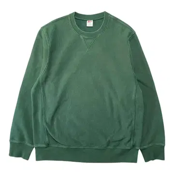 구제 의류 J 크루 무지 전면 V 리버스 타입 맨투맨 블랭크 그린 XL