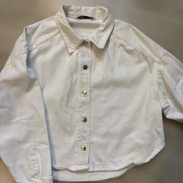 ZARA 화이트 크롭 데님 자켓 M