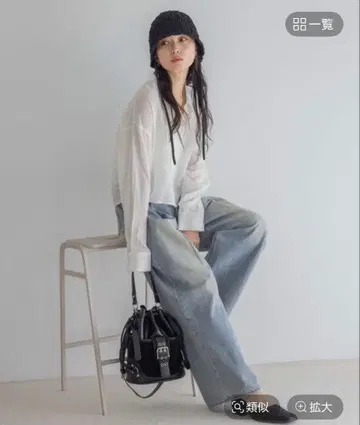 새상품 신상 지나시스 텐셀 린넨 시어 셔츠 LS