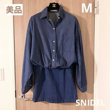 [ 새상품급 ] snidel 스나이델 원피스 데님 M 셔츠 스커트 파랑