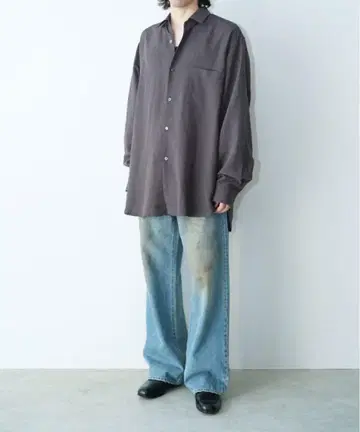 RAYON/LINEN 오버사이즈 다운 팻 셔츠
