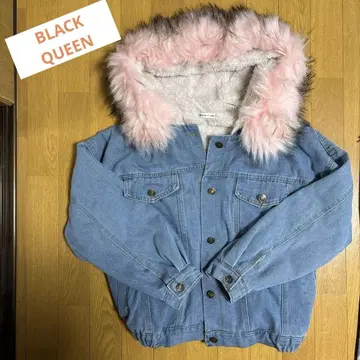 BLACK QUEEN 데님 자켓 후드 부착