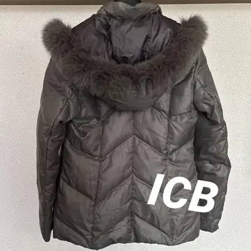 ICB 그레이 후드 부착 다운 자켓
