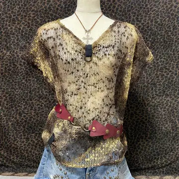 헤이세이 갸루 y2k 뜨개질 T셔츠 페어리 그런지 기믹 BP78