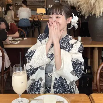 hinari x utatane 유카타 세트 수국 블루 미개봉 새상품