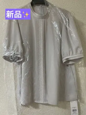 새상품 아마카 조젯 레이스 콤비 블라우스