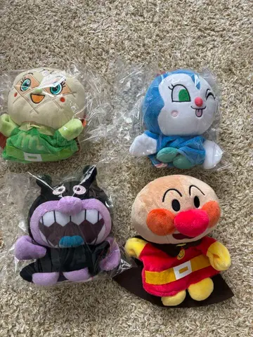 호빵맨 퍼펫 봉제 인형 4체 세트