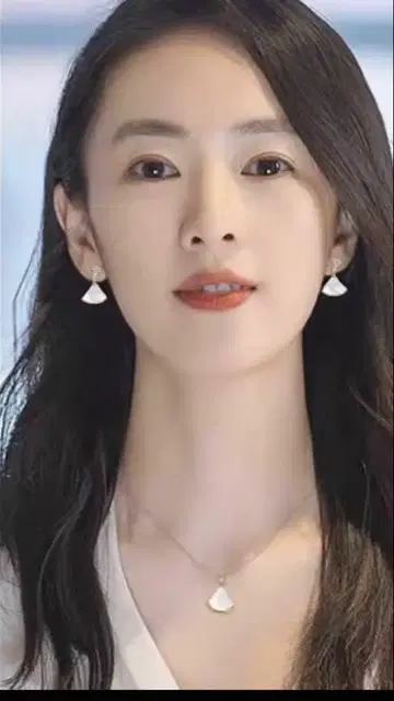 목걸이와 귀찌 세트 부채 오팔